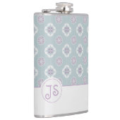 Flasques Motif symétrique à carreaux de fleurs roses (Droite)