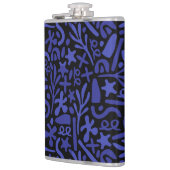 Flasques motif transparent abstrait bleu (Gauche)
