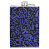 Flasques motif transparent abstrait bleu (Dos)