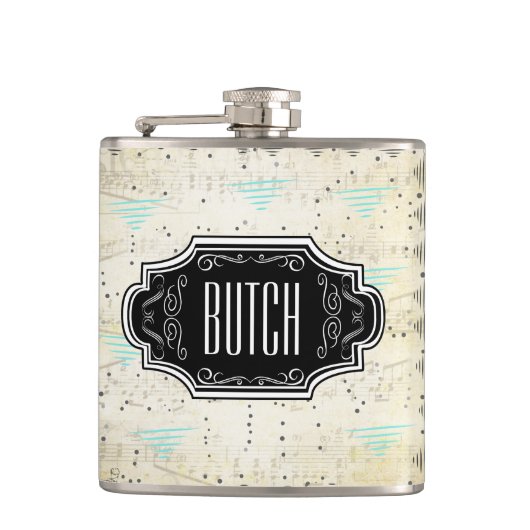 Flasques Motif triangle Abstrait noir et bracelet brun (Devant)