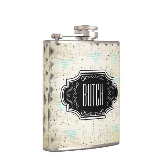 Flasques Motif triangle Abstrait noir et bracelet brun (Droite)