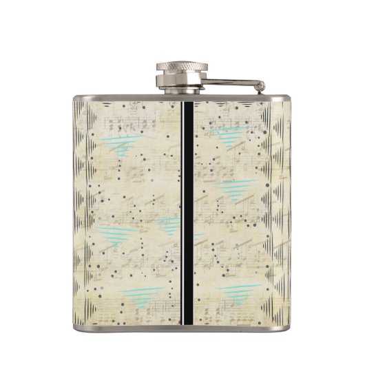 Flasques Motif triangle Abstrait noir et bracelet brun (Dos)