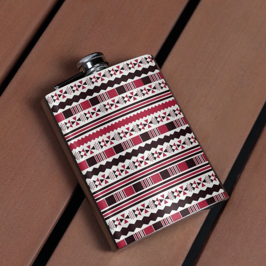 Flasques Motif tribal rouge et noir