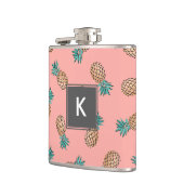 Flasques motif tropical d'ananas d'or de faux d'été mignon (Gauche)