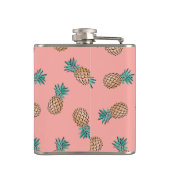 Flasques motif tropical d'ananas d'or de faux d'été mignon (Dos)