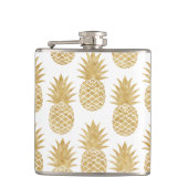 Flasques Motif tropical élégant d'ananas d'or blanc (Devant)