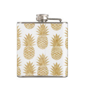 Flasques Motif tropical élégant d'ananas d'or blanc (Dos)