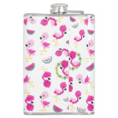 Flasques Motif tropical, Flamants roses, pastèques, Fleurs (Dos)