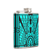 Flasques Motif, turquoise et noir architecturaux de Deco (Droite)