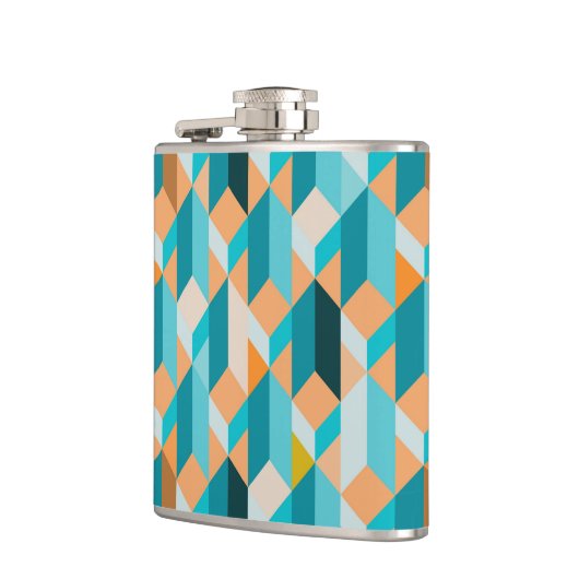 Flasques Motif turquoise et orange de formes (Gauche)