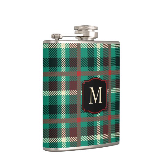 Flasques Motif Turquoise rustique avec Monogramme (Droite)