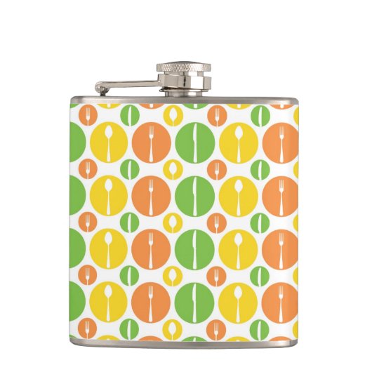Flasques Motif vintage de couverts (Devant)