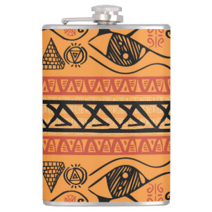 Flasques Motif Vintage Tribal Égyptien À Rayures.