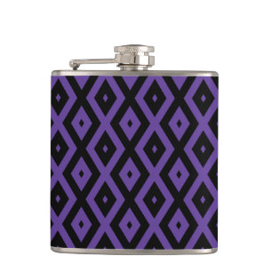 Flasques Motif violet et diamant noir