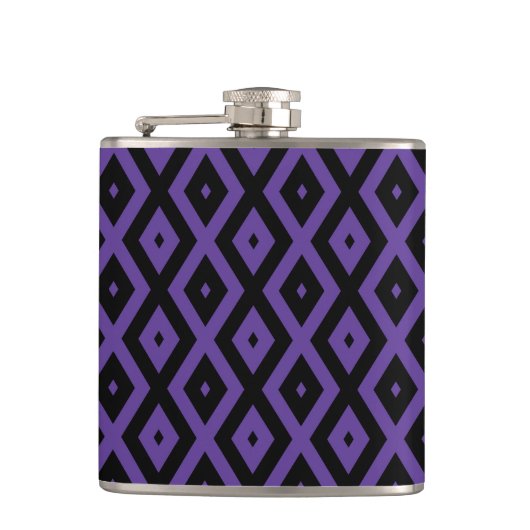 Flasques Motif violet et diamant noir (Devant)