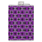 Flasques Motif Violet Retro Quarters avec Nom (Dos)