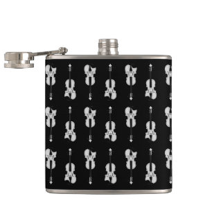 Flasques Motif violon - noir et blanc