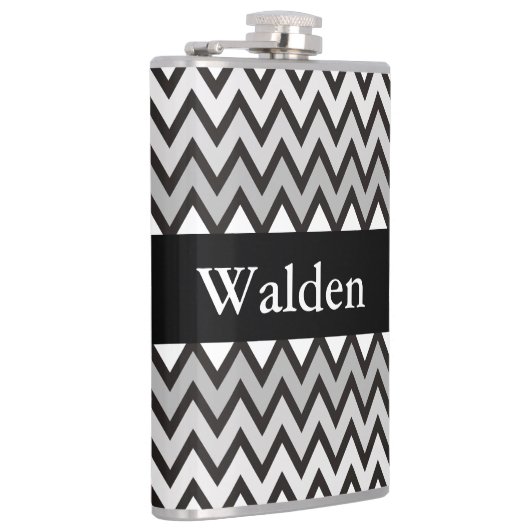 Flasques Motif ZIGZAG - noir blanc gris + votre idée (Droite)