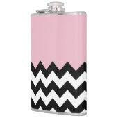 Flasques Motif Zigzag noir et blanc, Chevron, rose (Gauche)