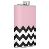 Flasques Motif Zigzag noir et blanc, Chevron, rose (Droite)