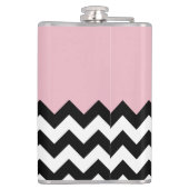 Flasques Motif Zigzag noir et blanc, Chevron, rose (Dos)