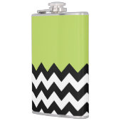 Flasques Motif Zigzag noir et blanc, Chevron, Vert (Gauche)