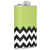 Flasques Motif Zigzag noir et blanc, Chevron, Vert (Droite)