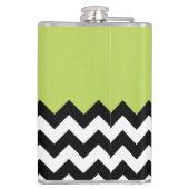Flasques Motif Zigzag noir et blanc, Chevron, Vert (Dos)