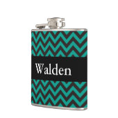 Flasques Motif ZIGZAG - noir + votre arrière - plan & nom (Gauche)