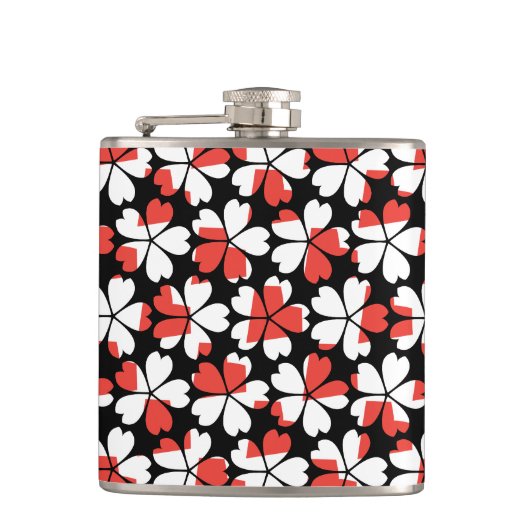 Flasques Motifs de fleurs blanches rouges mignons (Devant)