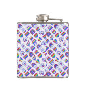 Flasques Motifs d'icônes arc-en-ciel colorées (Dos)