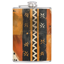 Motifs tribaux dans les tons noir et terrestre