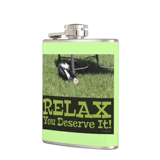 Flasques Motivation Chat Relaxant Sur L'Herbe Verte Cool (Gauche)