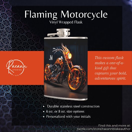 Flasques Moto flamme personnalisée Enveloppé de vinyle