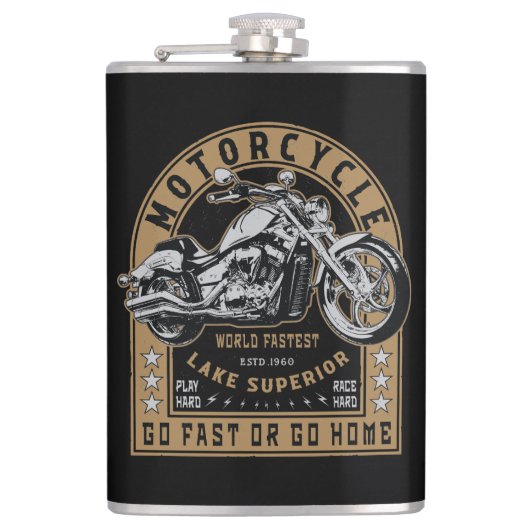 Flasques Moto Retro Lake Superior (Devant)