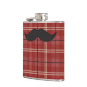 Flasques Moustache carreaux noir et rouge (Gauche)