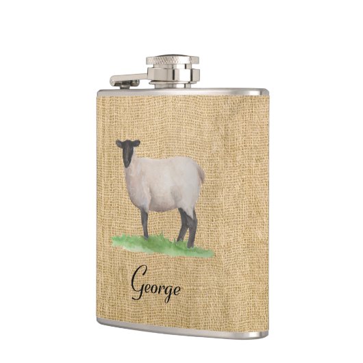 Flasques Moutons du Suffolk d'aquarelle (Gauche)