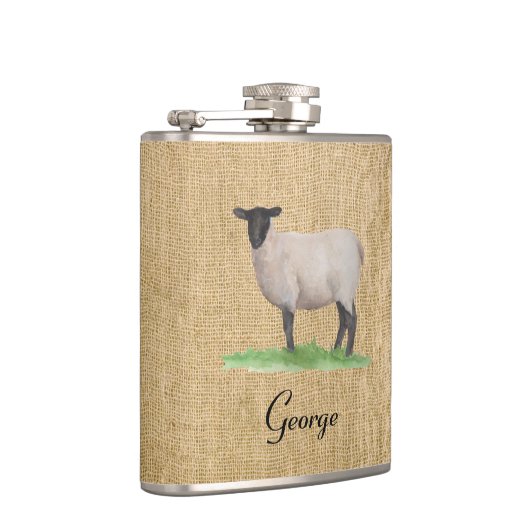 Flasques Moutons du Suffolk d'aquarelle (Droite)