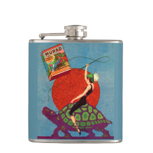 Flasques Murad cigarettes dame équitation tortue géante