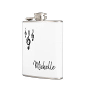 Flasques Musical Treble Clef Simple Noir Blanc (Gauche)