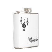 Flasques Musical Treble Clef Simple Noir Blanc (Droite)