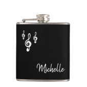 Flasques Musical Treble Clef Simple Noir Blanc Typographie (Devant)