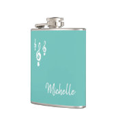 Flasques Musical Treble Clef Typographie Turquoise Vert ten (Gauche)