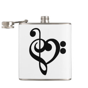 Flasques Musicien Coeur de musique - Treble Bass Clef
