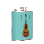 Flasques Musique de guitare Monogramme Turquoise tendance P (Droite)