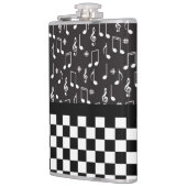 Flasques Musique et damier noir et blanc (Gauche)