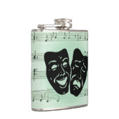 Flasques Musique verte et masques grecs de théâtre (Droite)
