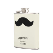 Flasques Mustache Groomsman Cadeau Nom personnalisé (Gauche)