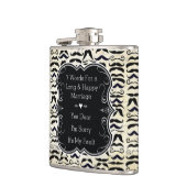 Flasques Mustache noir et brun Motif Hipster (Gauche)