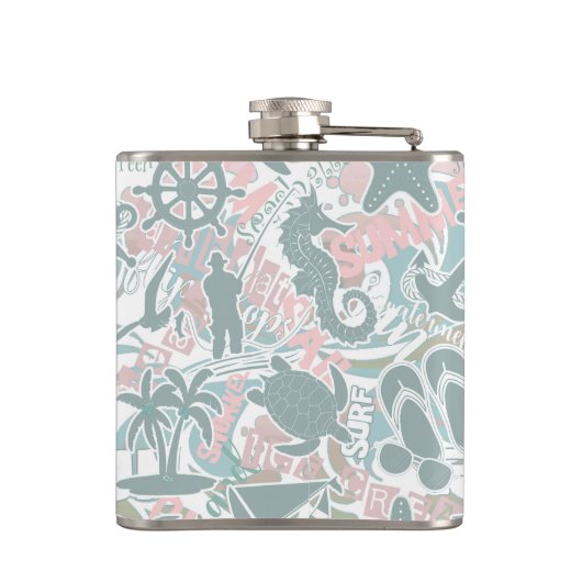 Flasques Nautical Beach Collage (Dos)